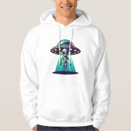 AI Art met UFO Beaming up an Alien Hoodie