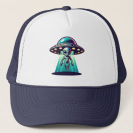 AI Art met UFO Beaming up an Alien Trucker Pet