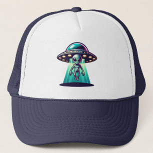 AI Art met UFO Beaming up an Alien Trucker Pet