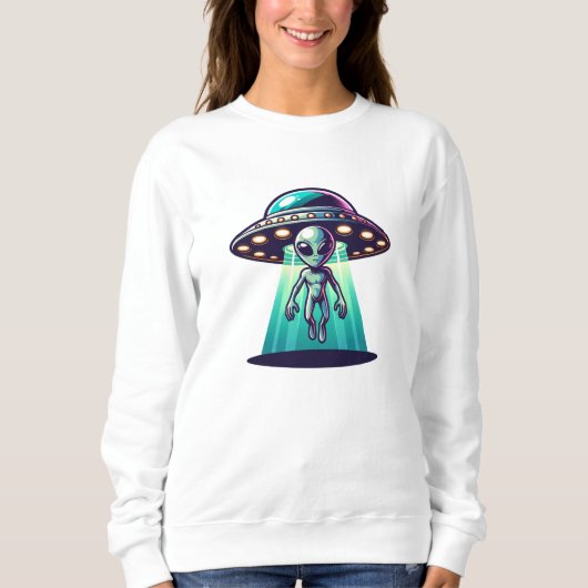 AI Art met UFO Beaming up an Alien Trui (Voorkant)