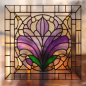 AI Art Nouveau Glas in lood raambekleding Raamsticker (Vel 2)