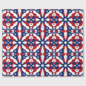 AI Art Patriottisch Amerikaans Design Witte Sterre Cadeaupapier (Vlak)