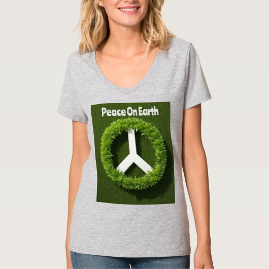 AI Art Peace Op Aarde T-shirt (Voorkant)