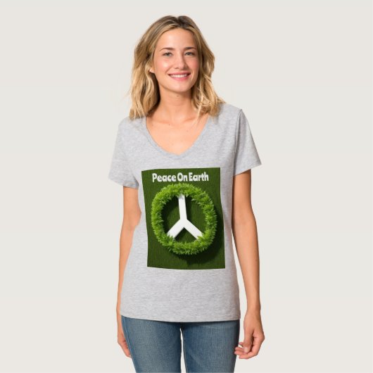 AI Art Peace Op Aarde T-shirt (Voorkant volledig)