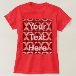 AI Art Red Custom Text T-shirt voor dames