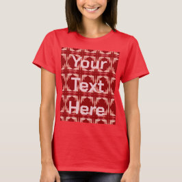 AI Art Red Custom Text T-shirt voor dames