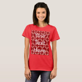 AI Art Red Custom Text T-shirt voor dames (Voorkant volledig)