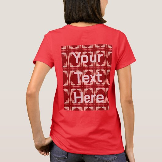 AI Art Red Custom Text T-shirt voor dames (Achterkant)