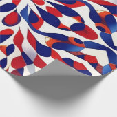 AI Art Rood Wit & Blauw Patriottisch Amerikaans Pa Cadeaupapier (Hoek)