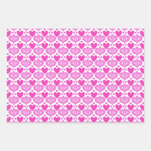 AI Art Roze Harten Wit inpakpapier (Voorkant)