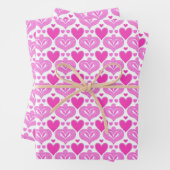 AI Art Roze Harten Wit inpakpapier (In situ)