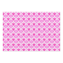 AI Art Roze Harten Wit inpakpapier