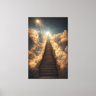 AI Art - Stairway to Heaven: Door het Storm Canvas Afdruk