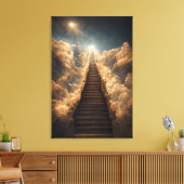 AI Art - Stairway to Heaven: Via het Storm Canvas Afdruk (Insitu (Woonkamer))