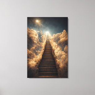 AI Art - Stairway to Heaven: Via het Storm Canvas Afdruk