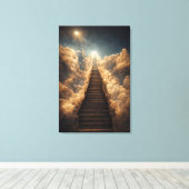 AI Art - Stairway to Heaven: Via het Storm Canvas Afdruk (Insitu (Houten vloer))