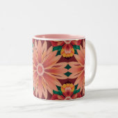 AI Art Tropical Flowers Two-Tone Mok (Voorkant rechts)