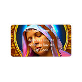 AI Art van de blote Maagd Mary Etiket (Voorkant)