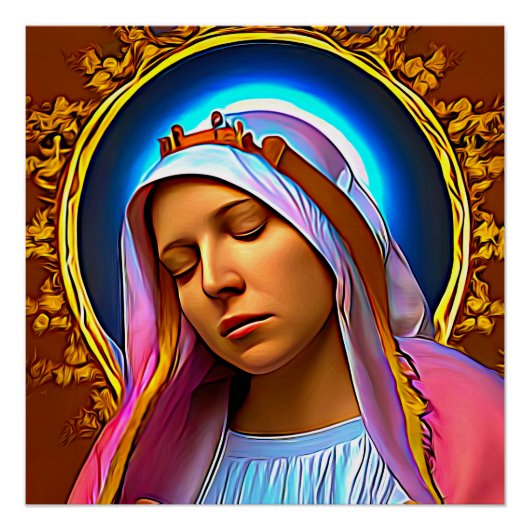 AI Art van de blote Maagd Mary Perfect Poster (Voorkant)