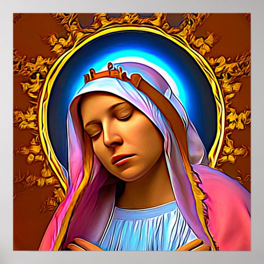 AI Art van de blote Maagd Mary Poster (Voorkant)