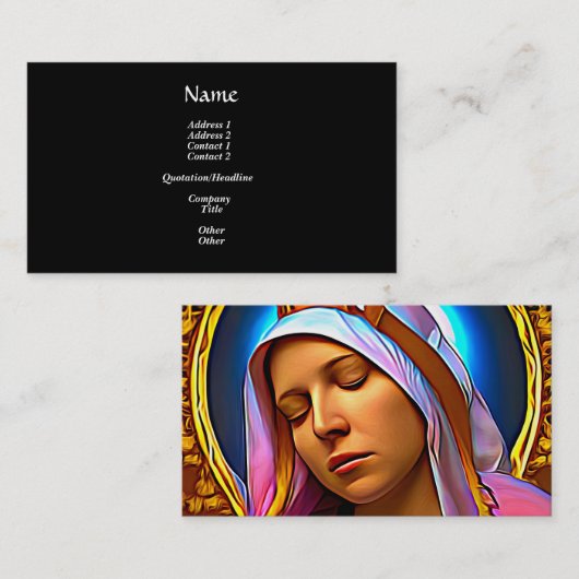 AI Art van de blote Maagd Mary Visitekaartje (Voorkant / Achterkant)