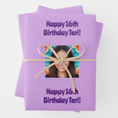 AI Art Verjaardag Foto Verpakkende Document Inpakpapier Vel (In situ)