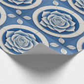 AI Art White Bloemen Inpakpapier (Hoek)