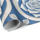 AI Art White Bloemen Inpakpapier (Rol Hoek)