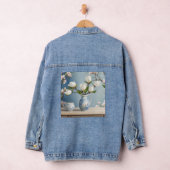 AI Art White Magnolia Bloemen Denim Jas Denim Jacket (Hangar)