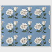 AI Art White Roses inpakpapier (Vlak)