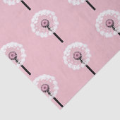 AI Art Witte Paardenbloemen Roze Tissue Papier (Detail)