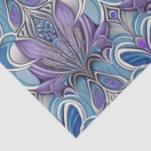 AI Art Zilveren Blauwe Lavendel Turquoise Tissuepapier (Detail)