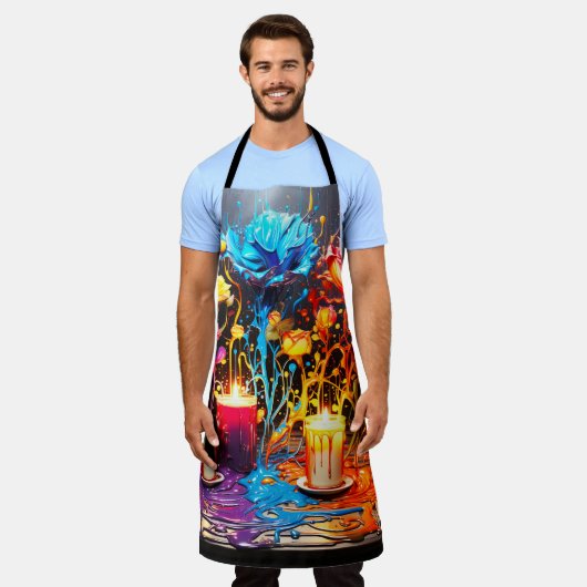 Ai Artsy Rozen en kaarsen Schort (Gedragen)