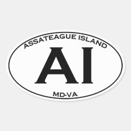 AI - Assateague Island Oval Logo Ovale Sticker