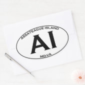 AI - Assateague Island Oval Logo Ovale Sticker (Envelop)