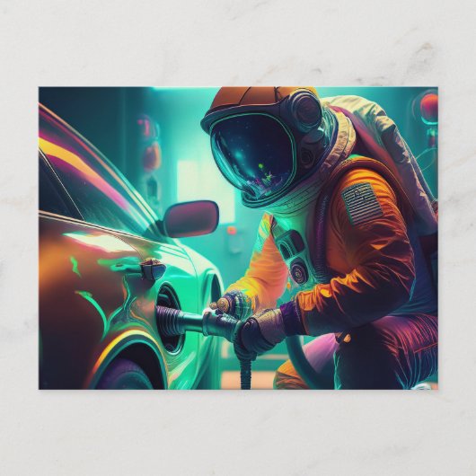 AI-astronaut Briefkaart (Voorkant)