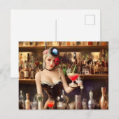 AI-bartender Blonde Ansichtkaart Briefkaart (Voorkant / Achterkant)
