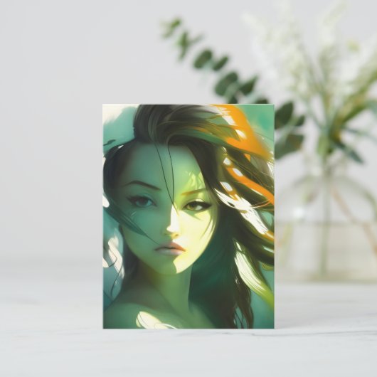 AI Beauty Woman Briefkaart (Staand voorkant)