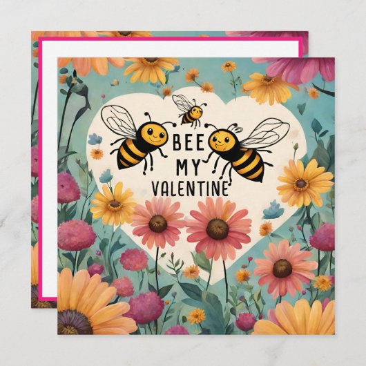 Ai  Bee Mijn Valentijn Valentijn's Day Feestdagenkaart (Voorkant / Achterkant)