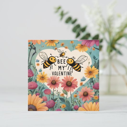 Ai  Bee Mijn Valentijn Valentijn's Day Feestdagenkaart (Staand voorkant)