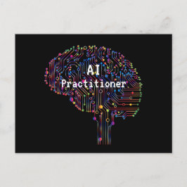 AI-beoefenaar van kunstmatige intelligentie Tech Briefkaart