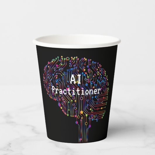 AI-beoefenaar van kunstmatige intelligentie Tech Papieren Bekers (Voorkant)