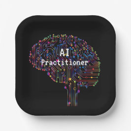 AI-beoefenaar van kunstmatige intelligentie Tech Papieren Bordje