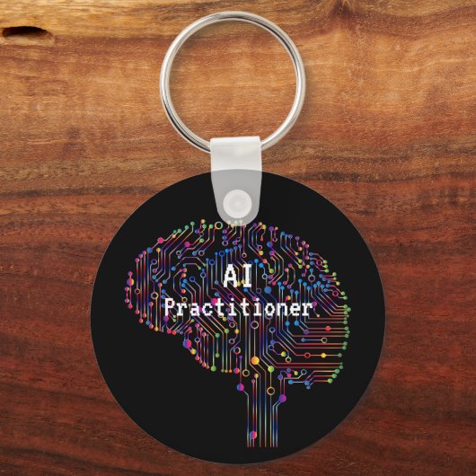 AI-beoefenaar van kunstmatige intelligentie Tech Sleutelhanger (Achterkant)