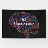 AI-beoefenaar van kunstmatige intelligentie Tech Spandoek (Horizontaal)