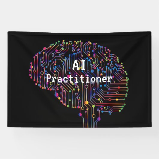 AI-beoefenaar van kunstmatige intelligentie Tech Spandoek (Horizontaal)