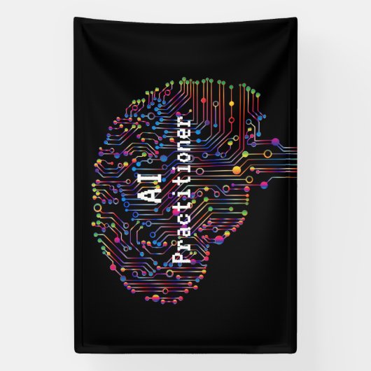 AI-beoefenaar van kunstmatige intelligentie Tech Spandoek (Verticaal)