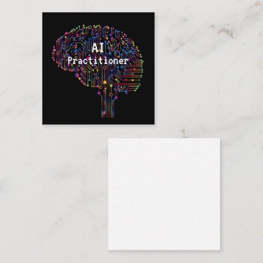 AI-beoefenaar van kunstmatige intelligentie Tech Vierkante Visitekaartje (Voorkant / Achterkant)