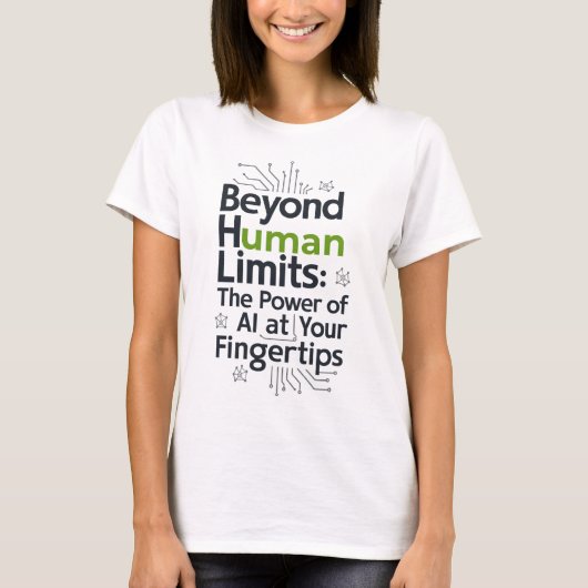 AI Beyond Limits T-shirt – Onbegrensd Menselijk Po (Voorkant)