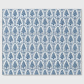 AI Blue Toile kerstboom inpakpapier (Vlak)